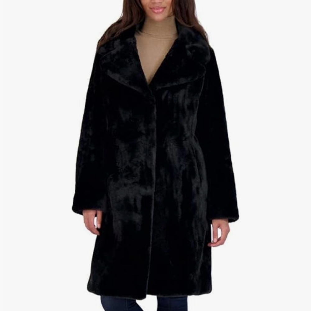 NEW Avec Les Filles Faux Fur Coat Luxury Black Teddy Glam NWT Nordstrom